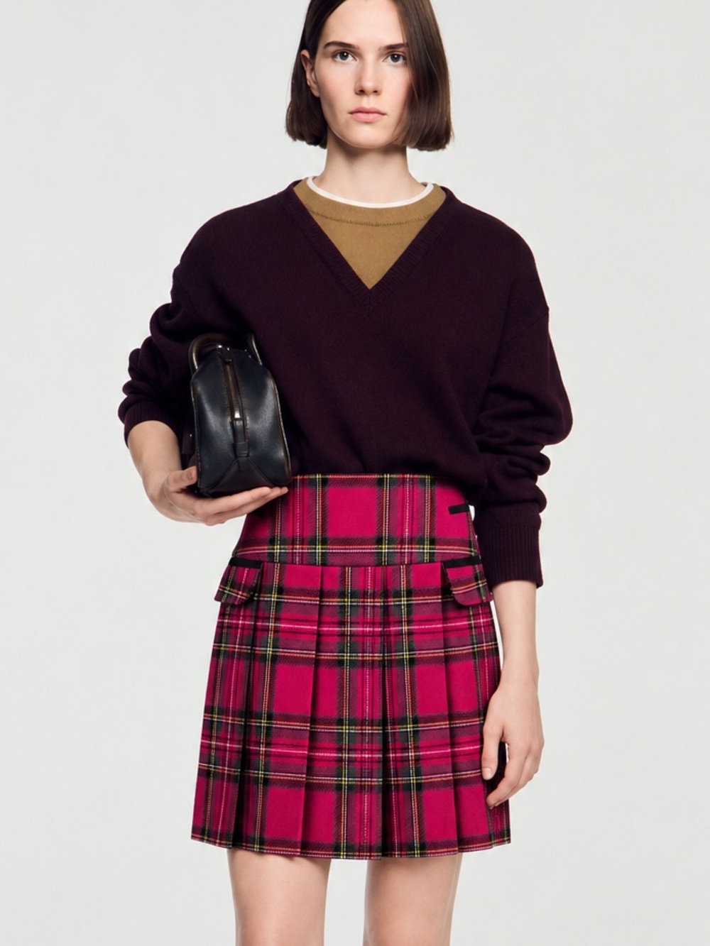 Vintage Steilmann Tartan Skirt Magenta Like New Posh Academia 8